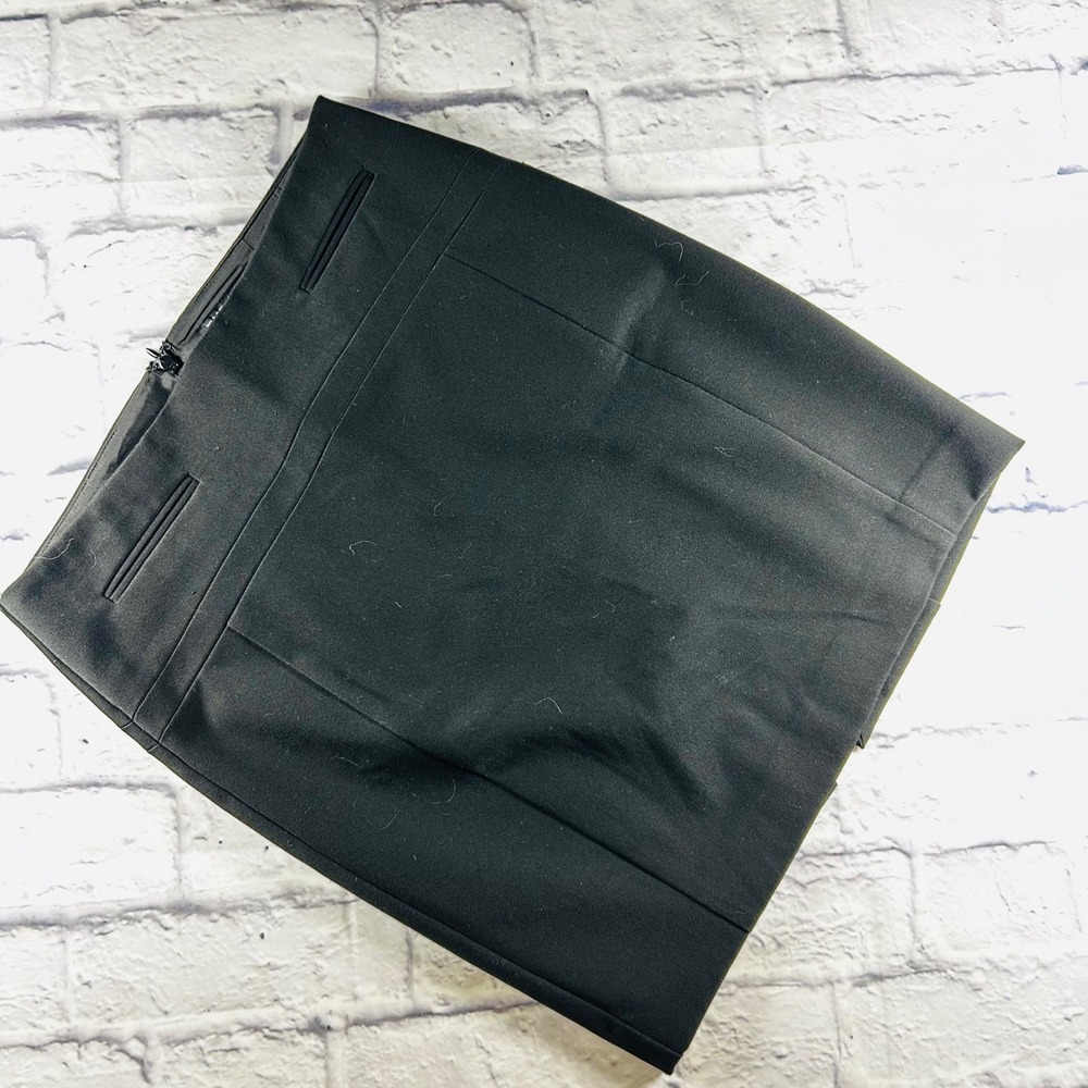 Express Womens Black Career Formal Pencil Mini Skirt Size 4 Lined Back Slit